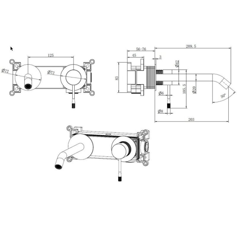 Смеситель для раковины Allen Brau Priority 5.31C03-31, черный матовый