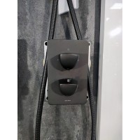 Душевая система Allen Brau Infinity 5.21016-31 термостатическая, верхний и ручной душ, черный матовый