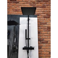 Душевая система Allen Brau Infinity 5.21029-31, верхний и ручной душ, излив, черный матовый
