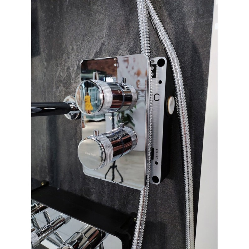 Душевая система Allen Brau Priority 5.31014-00 термостатическая, верхний и ручной душ, излив, хром