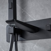Смеситель Allen Brau Infinity 5.21007-31 для ванны и душа, с душевым гарнитуром, черный матовый
