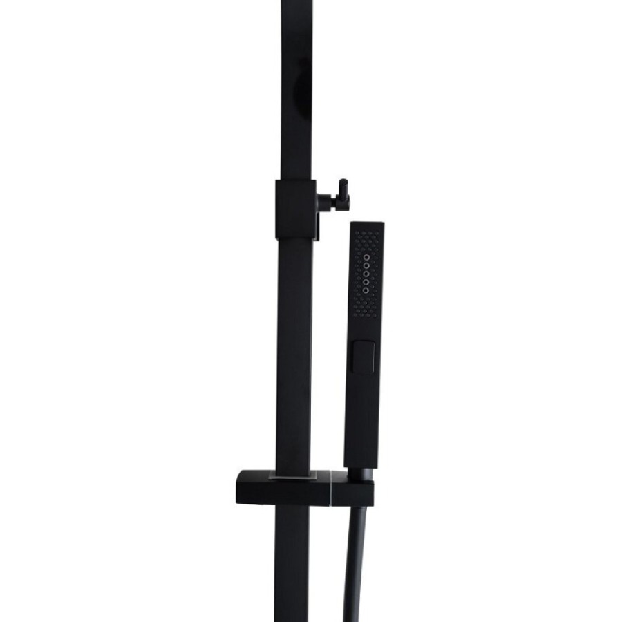 Душевая система Allen Brau Infinity 5.21012-31, верхний и ручной душ, черный матовый
