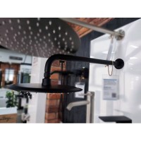 Верхний душ Allen Brau Priority 5.31017-31, Slim круглый, 25 х 25 см, нержавеющая сталь, черный матовый