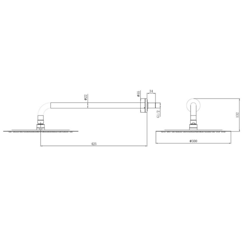 Верхний душ Allen Brau Priority 5.31A17-00, Slim круглый, 30 х 30 см, нержавеющая сталь, хром