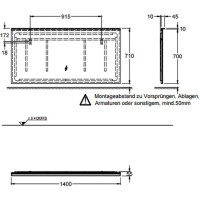 Зеркало Geberit Xeno2 500.203.00.1, 140 см, с LED подсветкой, белое