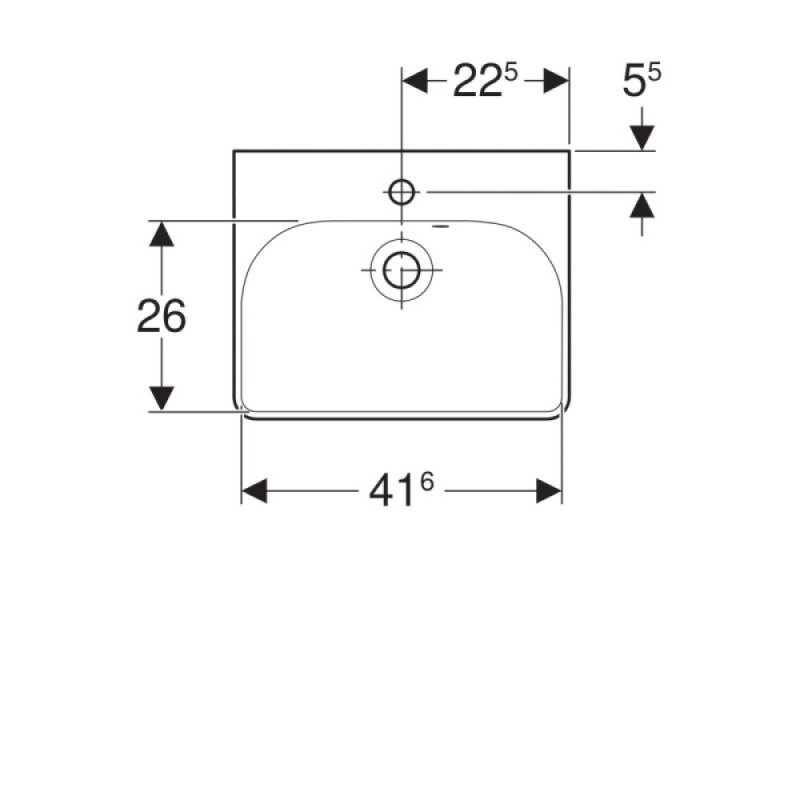 Раковина Geberit Smyle Square 500.222.01.1, 45 см, фарфор, белая