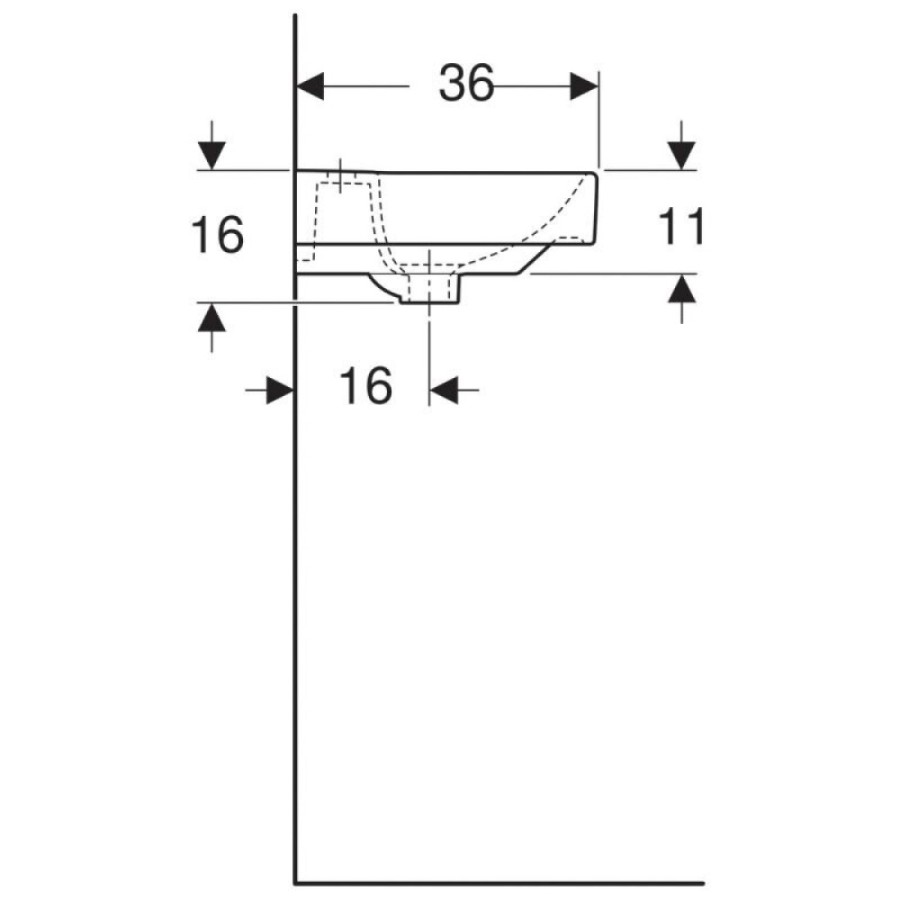 Раковина Geberit Smyle Square 500.222.01.1, 45 см, фарфор, белая