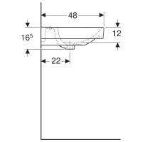 Раковина Geberit Smyle Square 500.223.01.1, двойная, 120 х 48 см, белая