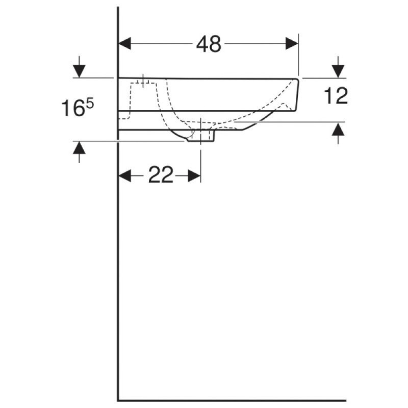 Раковина Geberit Smyle Square 500.223.01.1, двойная, 120 х 48 см, белая