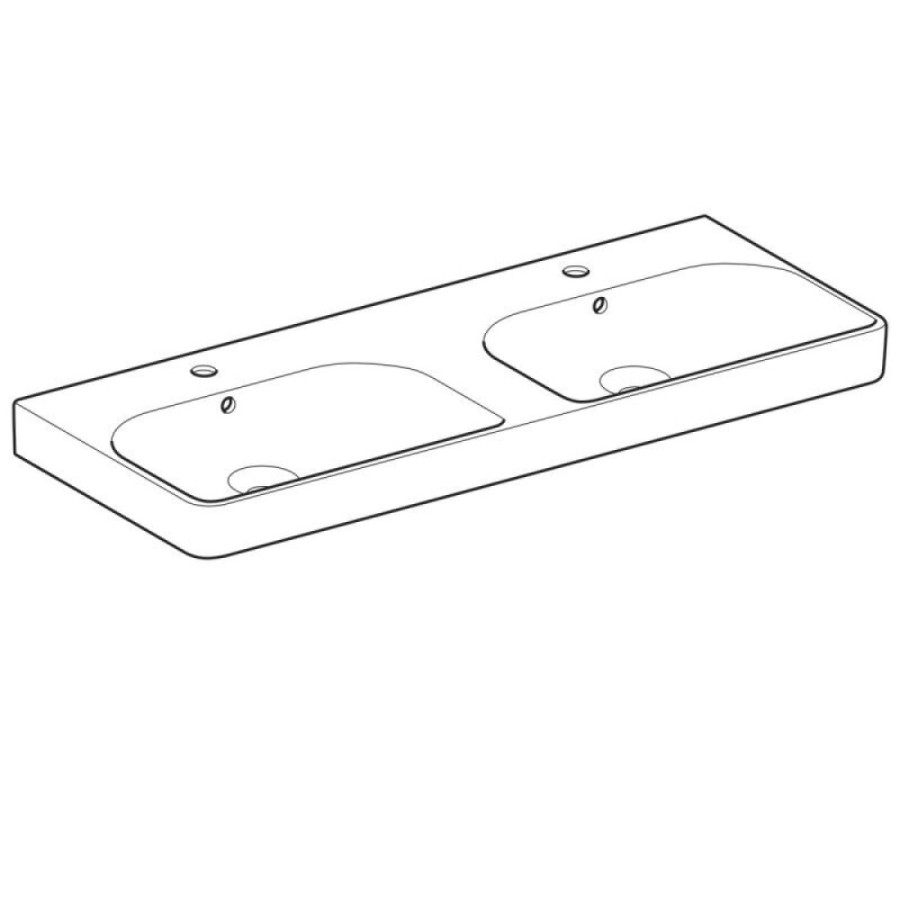 Раковина Geberit Smyle Square 500.223.01.1, двойная, 120 х 48 см, белая
