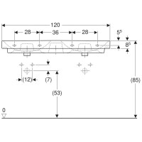 Раковина Geberit Smyle Square 500.223.01.1, двойная, 120 х 48 см, белая