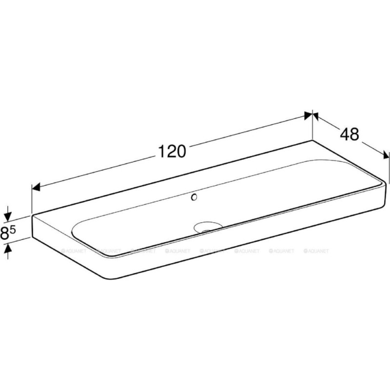 Раковина Geberit Smyle Square 500.225.01.1, 120 см, фарфор, белая