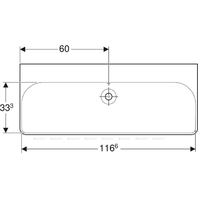 Раковина Geberit Smyle Square 500.225.01.1, 120 см, фарфор, белая