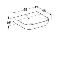 Раковина Geberit Smyle 500.227.01.1, 55 см, фарфор, белая