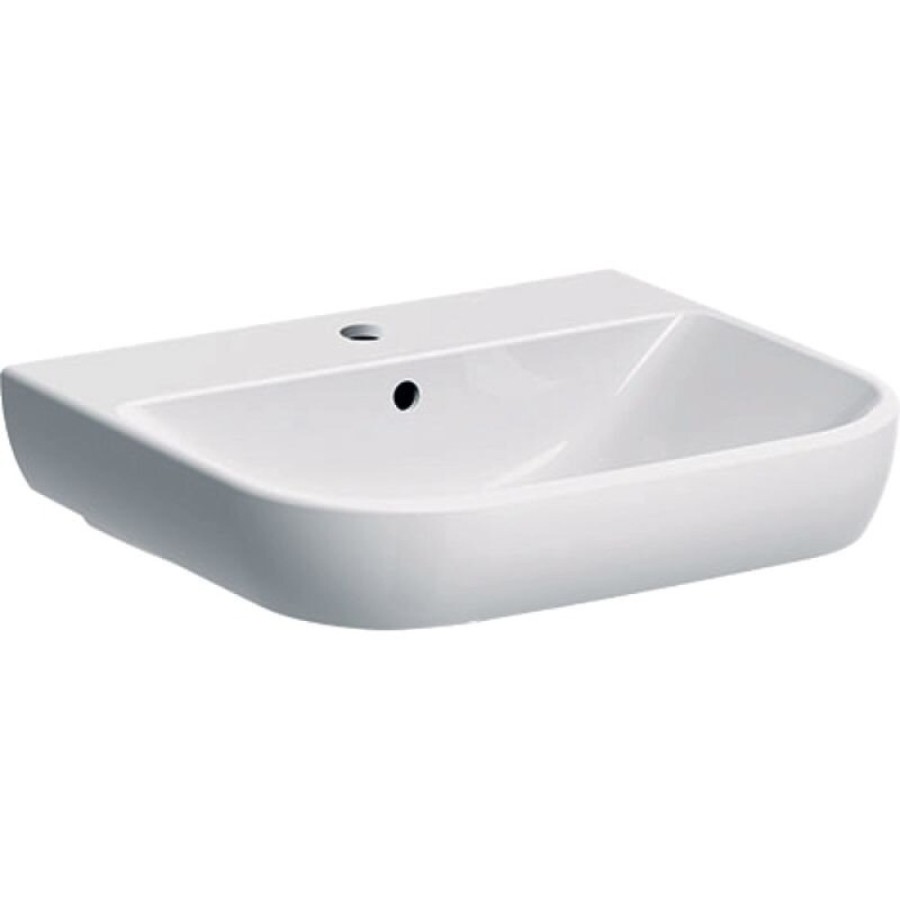Раковина Geberit Smyle 500.227.01.1, 55 см, фарфор, белая