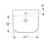 Раковина Geberit Smyle 500.227.01.1, 55 см, фарфор, белая