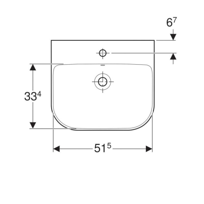 Раковина Geberit Smyle 500.227.01.1, 55 см, фарфор, белая
