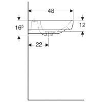 Раковина Geberit Smyle 500.227.01.1, 55 см, фарфор, белая