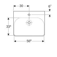 Раковина Geberit Smyle Square 500.229.01.1, 60 х 48 см, белая