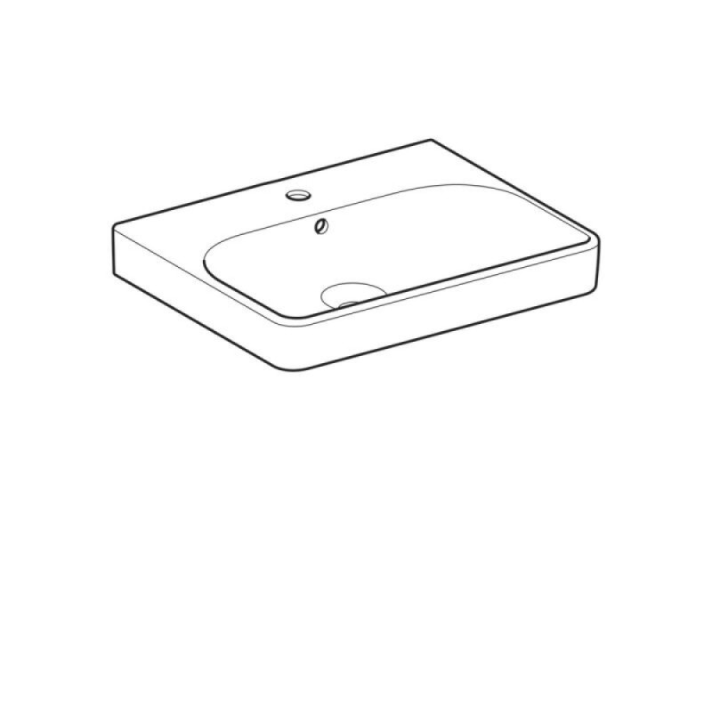 Раковина Geberit Smyle Square 500.229.01.1, 60 х 48 см, белая