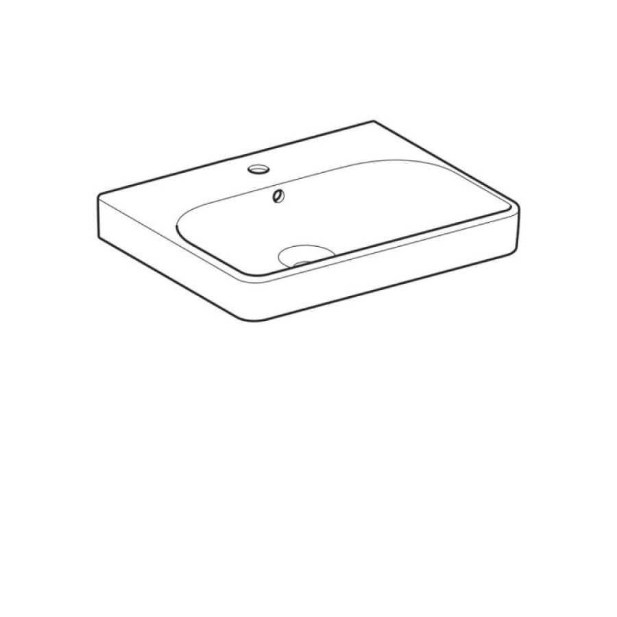 Раковина Geberit Smyle Square 500.229.01.1, 60 х 48 см, белая