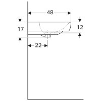 Раковина Geberit Smyle 500.230.01.1, 65 см, фарфор, белая
