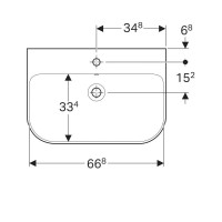 Раковина Geberit Smyle 500.248.01.1, 70 см, фарфор, белая