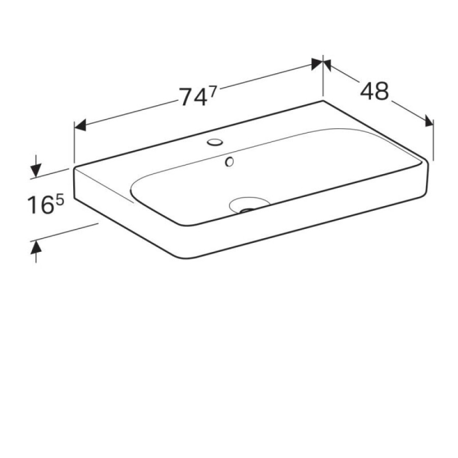 Раковина Geberit Smyle Square 500.249.01.1 75 х 48 см