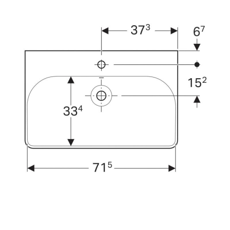 Раковина Geberit Smyle Square 500.249.01.1 75 х 48 см