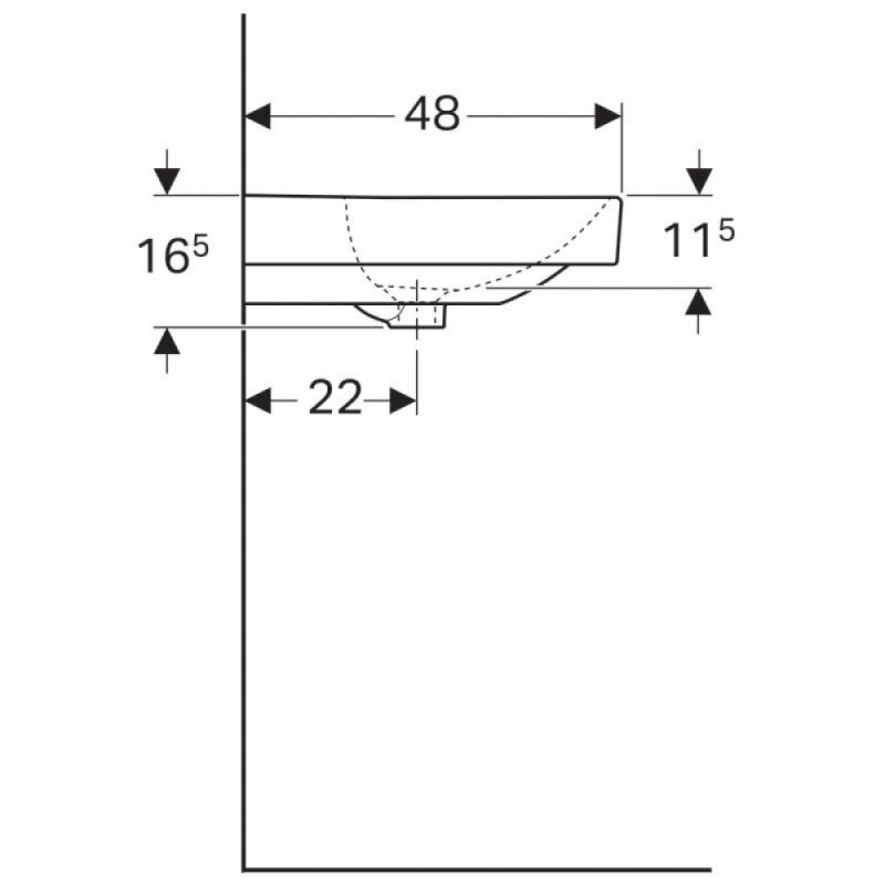 Раковина Geberit Smyle Square 500.249.01.1 75 х 48 см