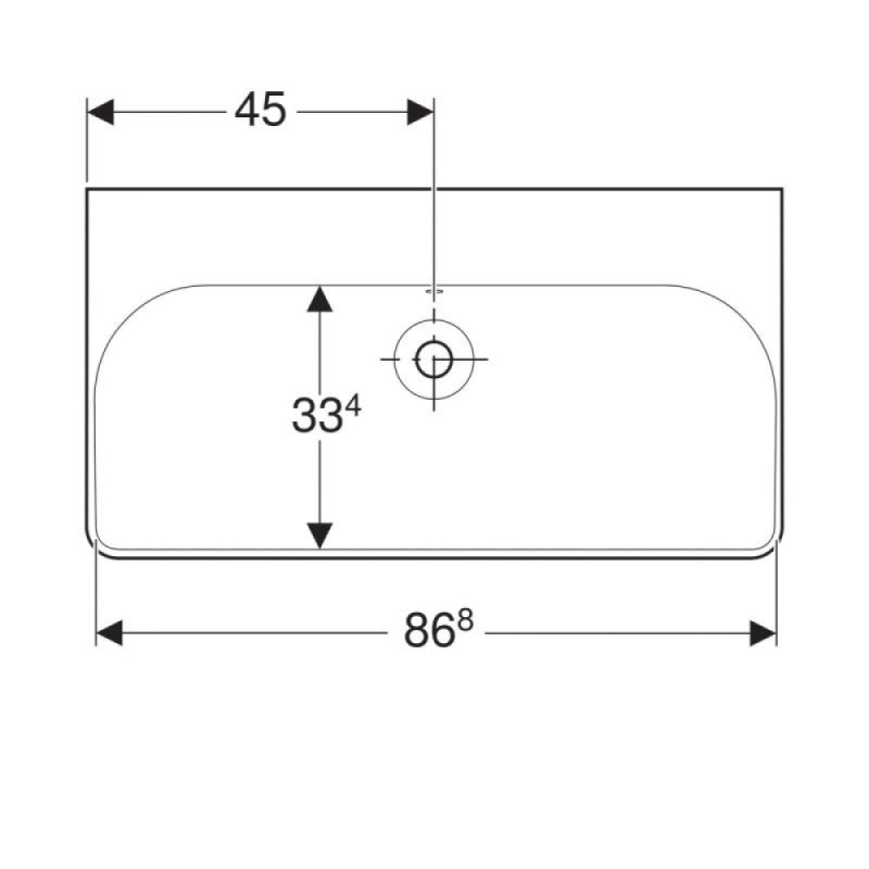 Раковина Geberit Smyle Square 500.250.01.1, 90 см, фарфор, белая