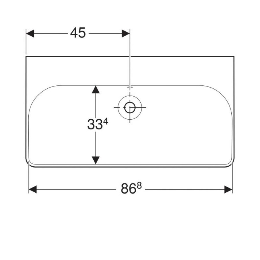 Раковина Geberit Smyle Square 500.250.01.1, 90 см, фарфор, белая