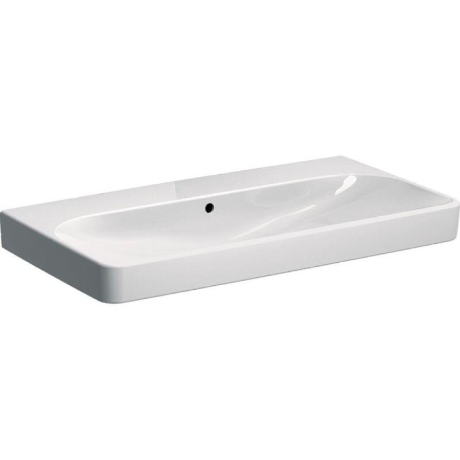 Раковина Geberit Smyle Square 500.250.01.1, 90 см, фарфор, белая