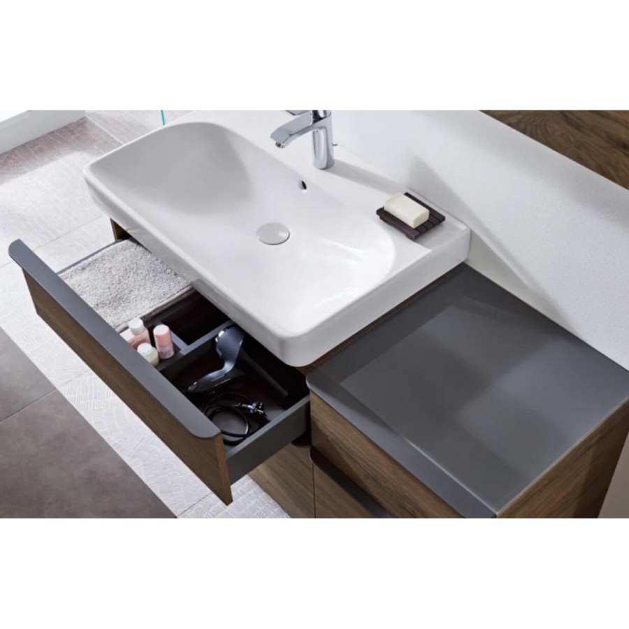 Раковина Geberit Smyle Square 500.251.01.1, 90 см, фарфор, белая