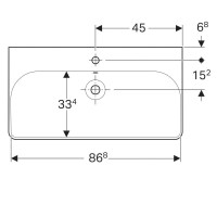 Раковина Geberit Smyle Square 500.251.01.1, 90 см, фарфор, белая