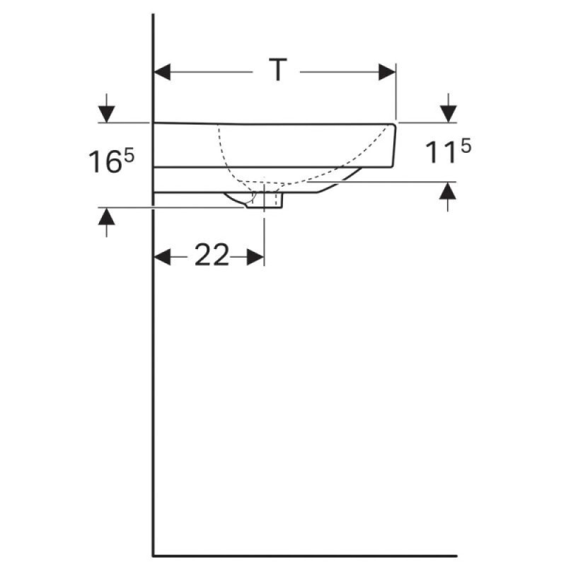 Раковина Geberit Smyle Square 500.251.01.1, 90 см, фарфор, белая