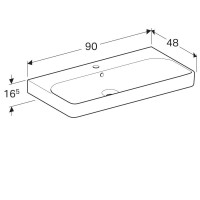 Раковина Geberit Smyle Square 500.251.01.1, 90 см, фарфор, белая