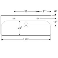 Раковина Geberit Smyle Square 500.253.01.1, 120 см, фарфор, белая