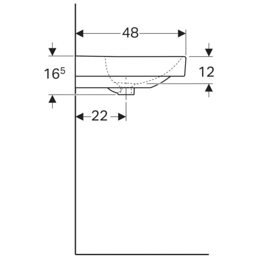 Раковина Geberit Smyle Square 500.253.01.1, 120 см, фарфор, белая