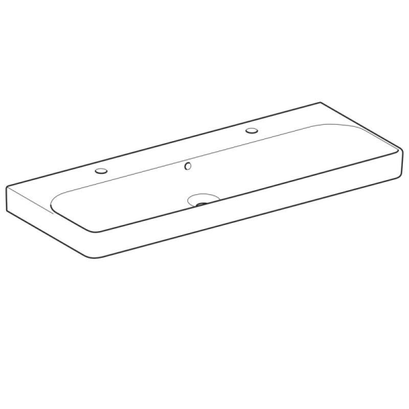 Раковина Geberit Smyle Square 500.253.01.1, 120 см, фарфор, белая