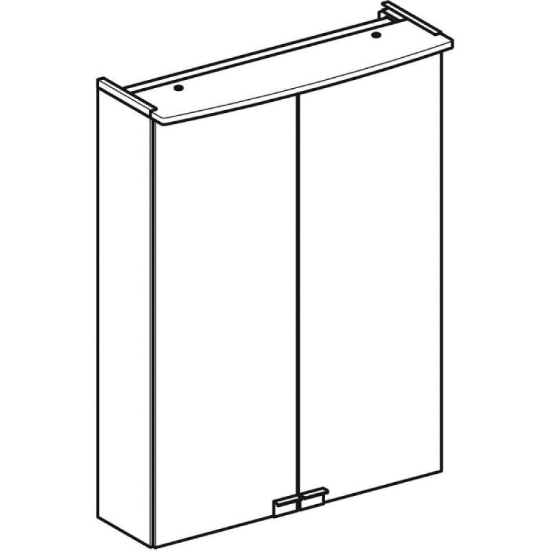 Зеркальный шкаф Geberit Option Basic 500.257.00.1, 50 см, с LED подсветкой, цвет белый