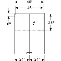 Зеркальный шкаф Geberit Option Basic 500.257.00.1, 50 см, с LED подсветкой, цвет белый