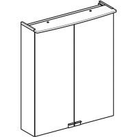 Зеркальный шкаф Geberit Option 500.258.00.1, 55 см, с LED подсветкой, цвет белый матовый