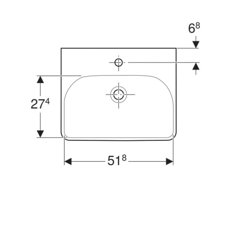 Раковина Geberit Smyle Square 500.259.01.1, 55 см, фарфор, белая