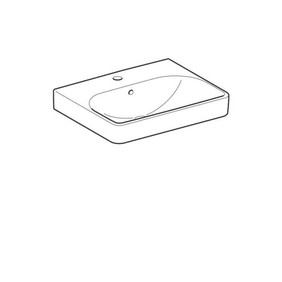 Раковина Geberit Smyle Square 500.259.01.1, 55 см, фарфор, белая