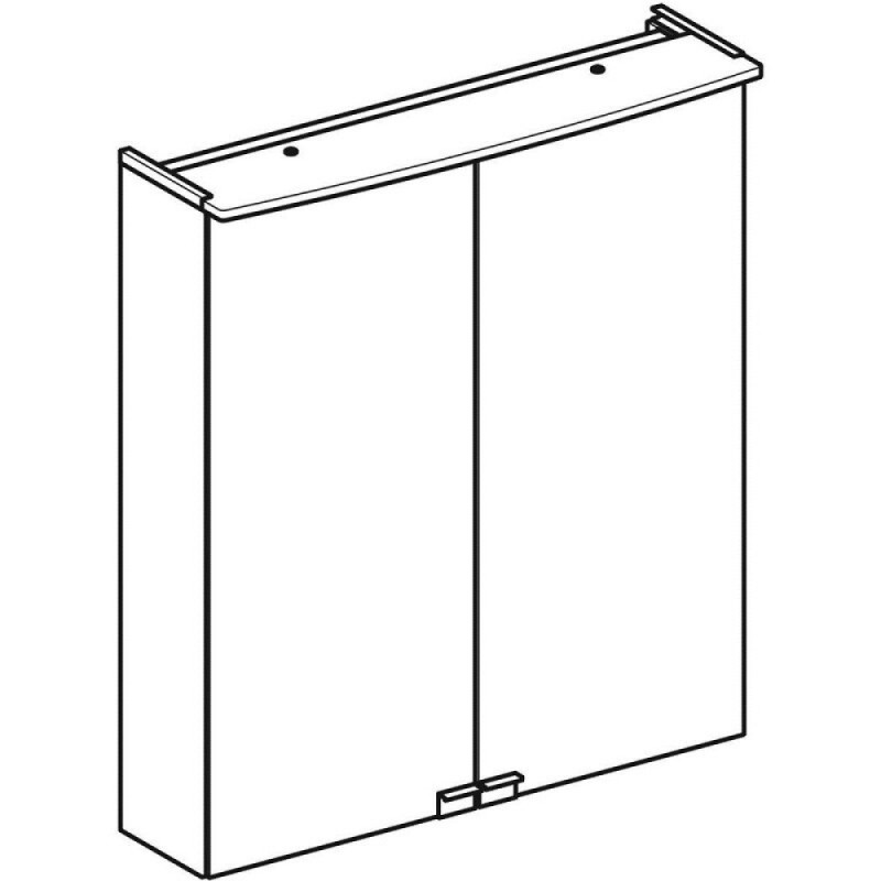 Зеркальный шкаф Geberit Option Basic, 60 см, с подсветкой, корпус белый, 500.273.00.1