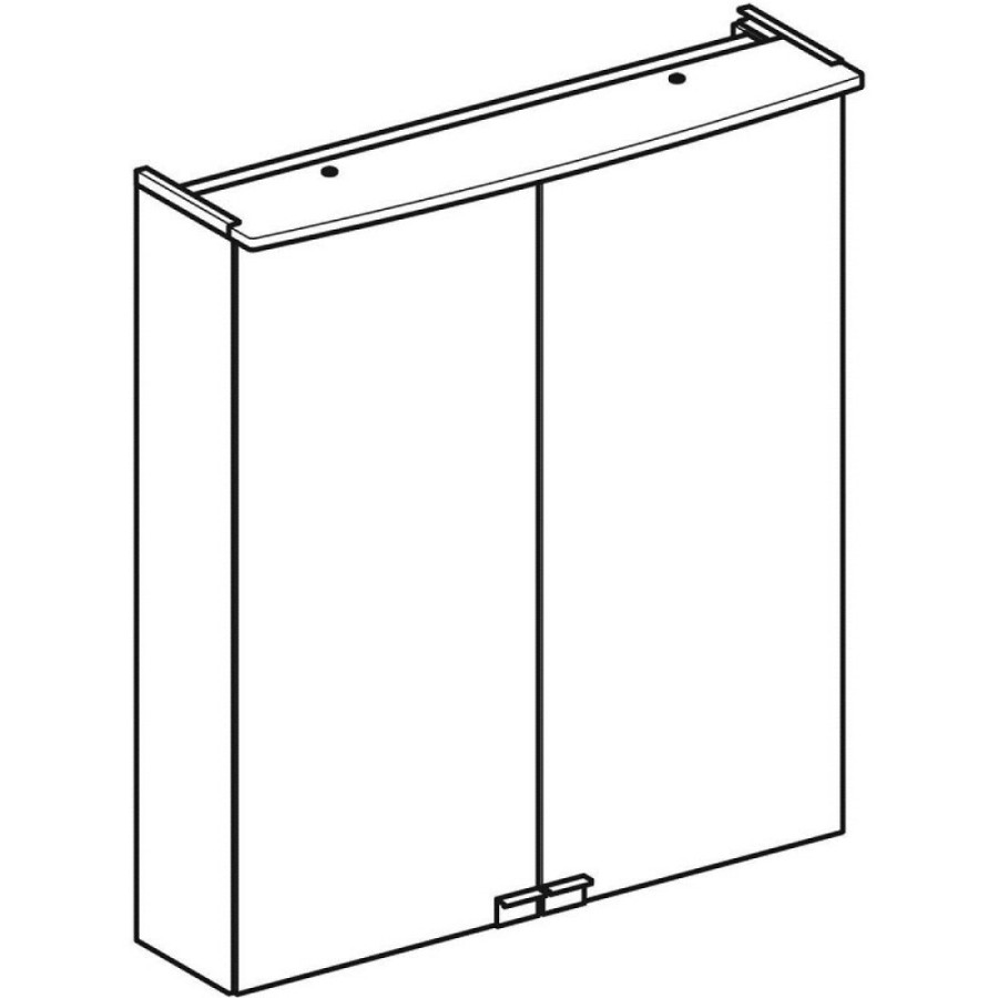 Зеркальный шкаф Geberit Option Basic, 60 см, с подсветкой, корпус белый, 500.273.00.1
