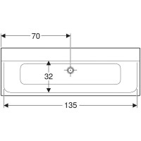 Раковина Geberit Xeno2 500.276.00.1, 140 см, varicor, белая