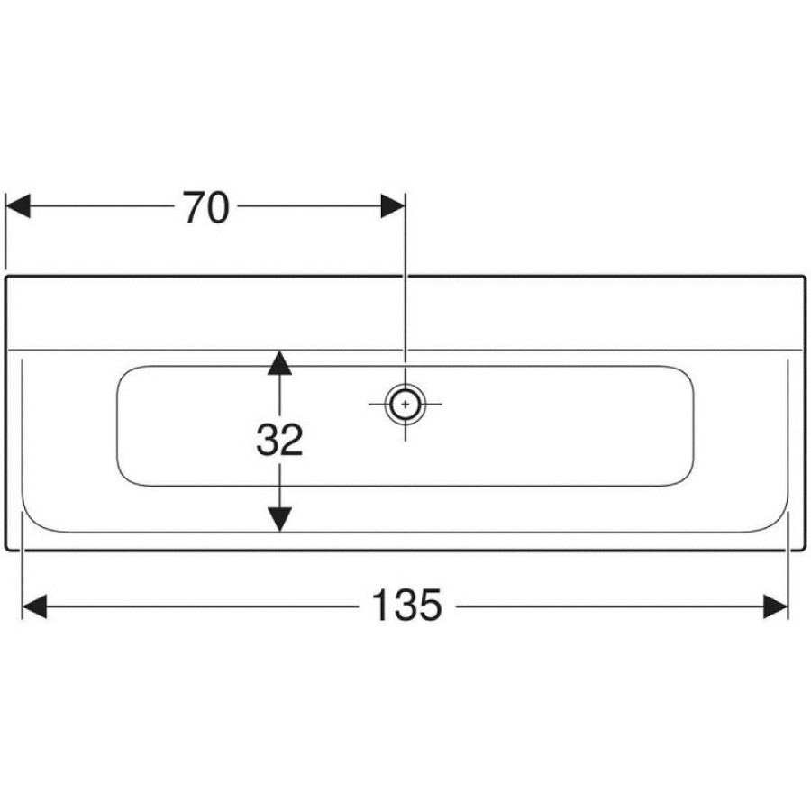 Раковина Geberit Xeno2 500.276.00.1, 140 см, varicor, белая
