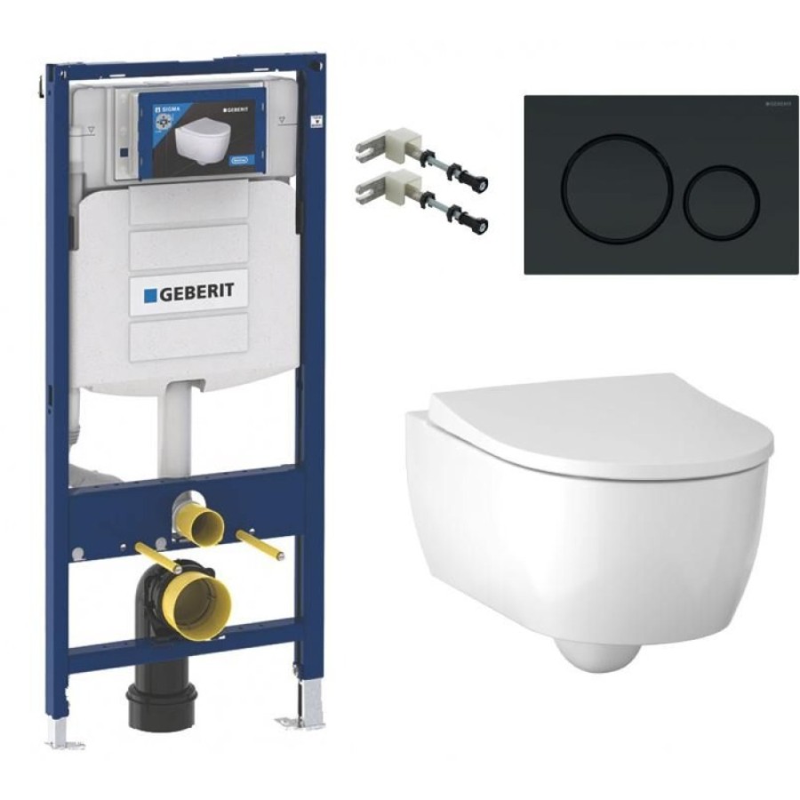 Инсталляция Geberit с безободковым унитазом Geberit iCon Rimfree, 500.300.82.1, сиденье микролифт, комплект Идеальная пара